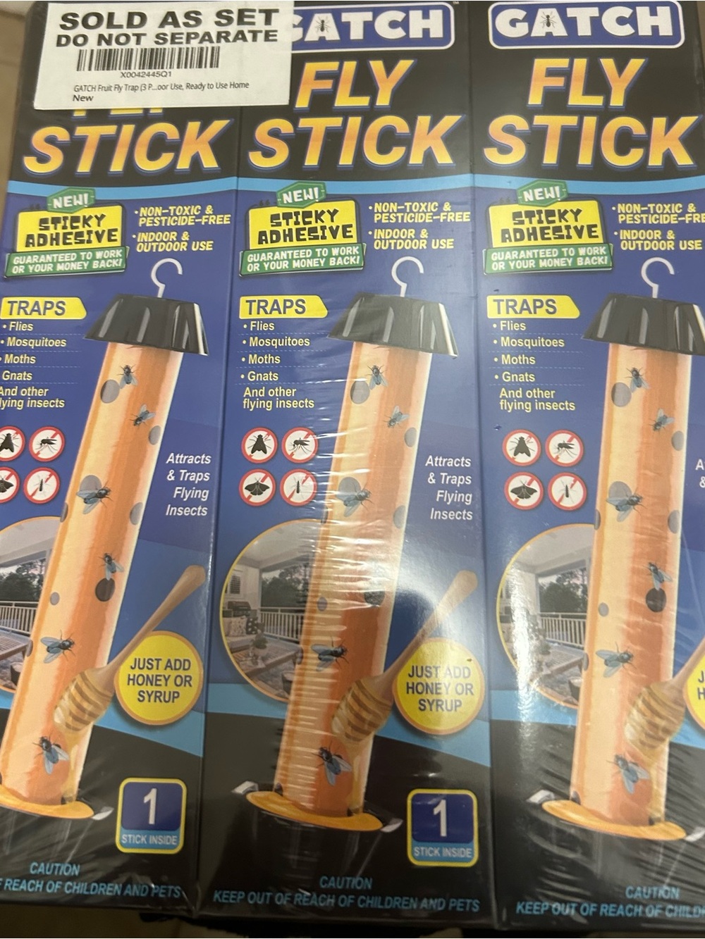 Fly Stick Sticky Adhesive Fly Trap - Orange